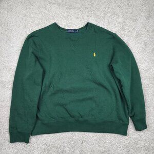 Polo Ralph Lauren Crewneck Sweatshirt Sweater Mens Size 2XL XXL Green Pony USA